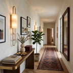 Modern Alabaster Wall Sconce in Designer Hallway Corridor