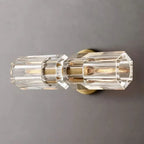Illuminated Modern Horizontal Crystal Cylinder Art Glass Wall Sconce Studio Display