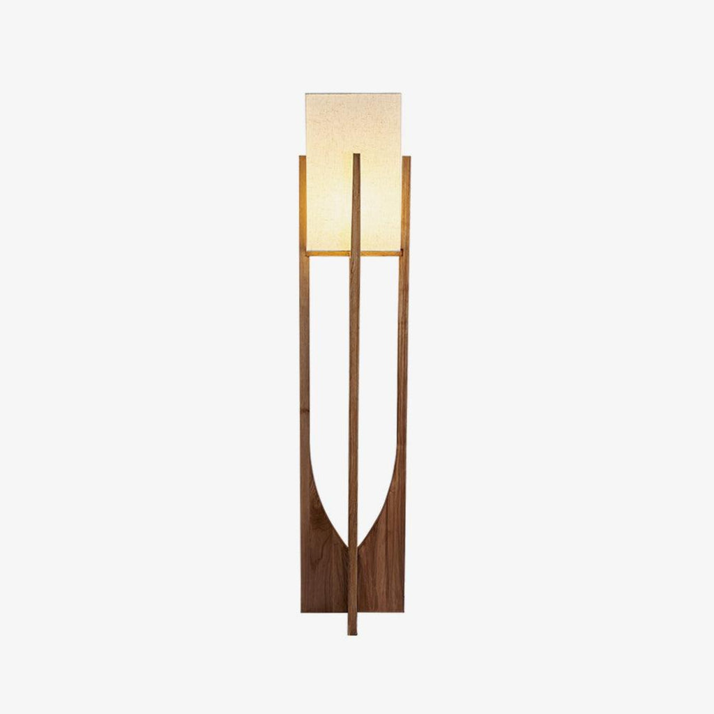 Ash Wood Fabric Floor Lamp