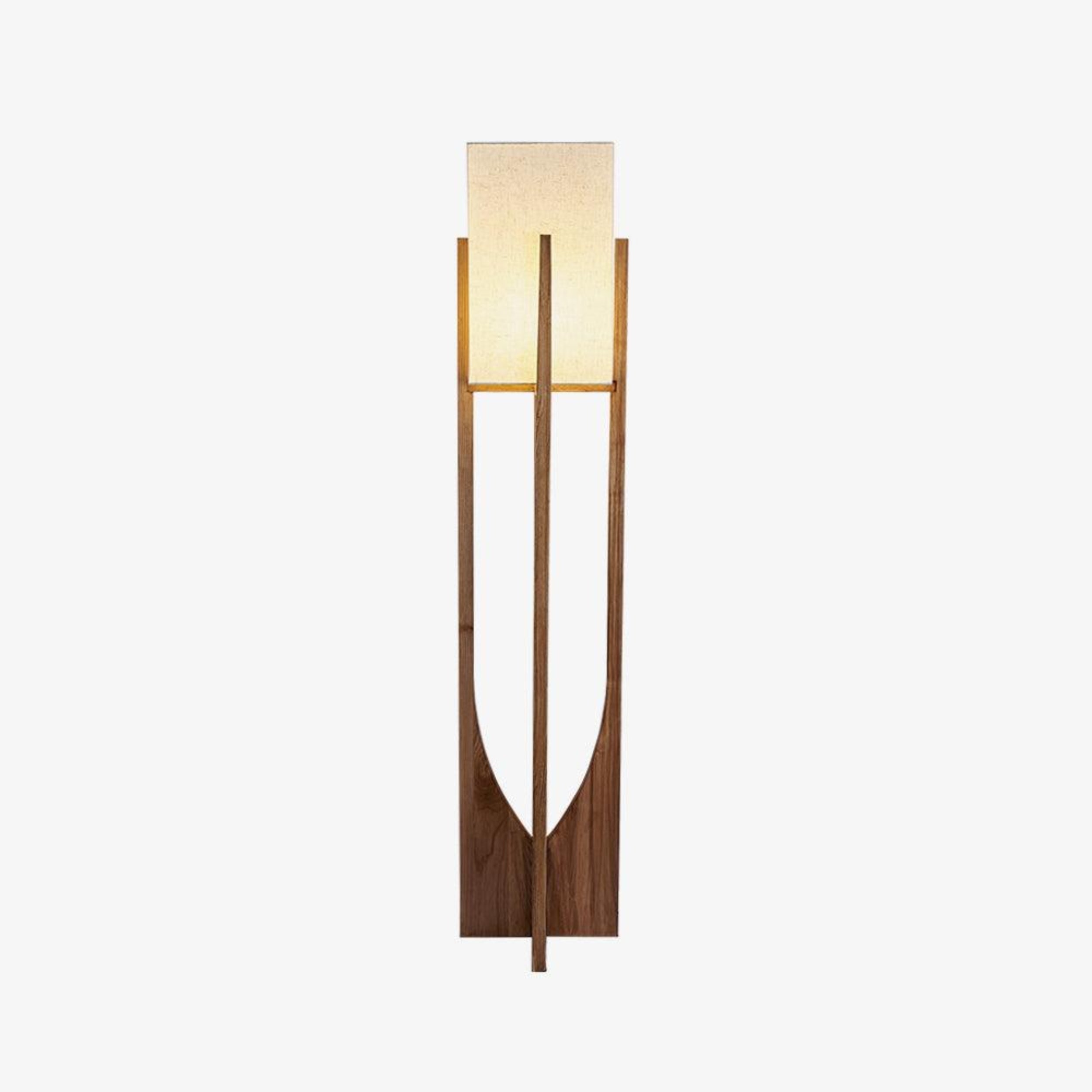 Ash Wood Fabric Floor Lamp