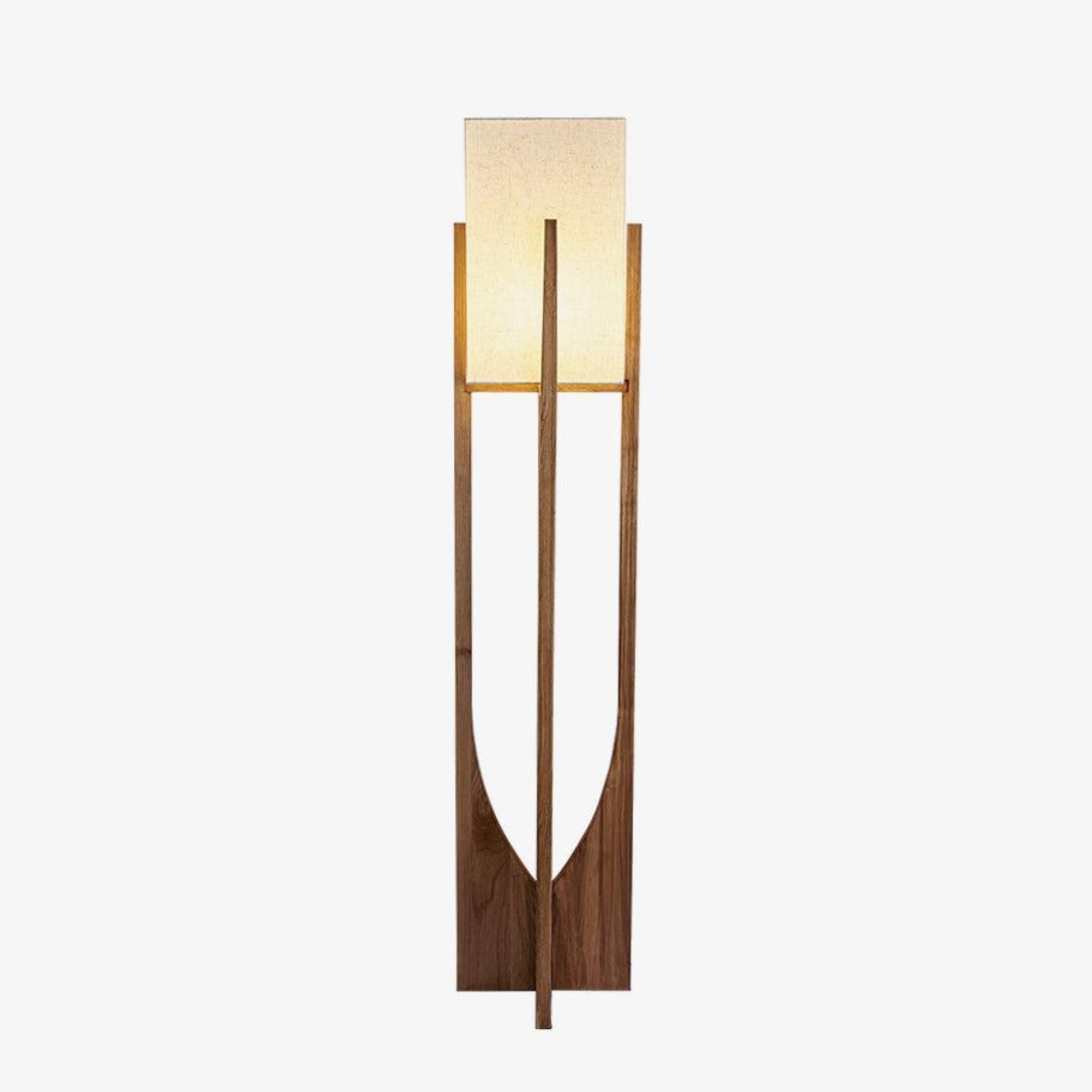 Ash Wood Fabric Floor Lamp