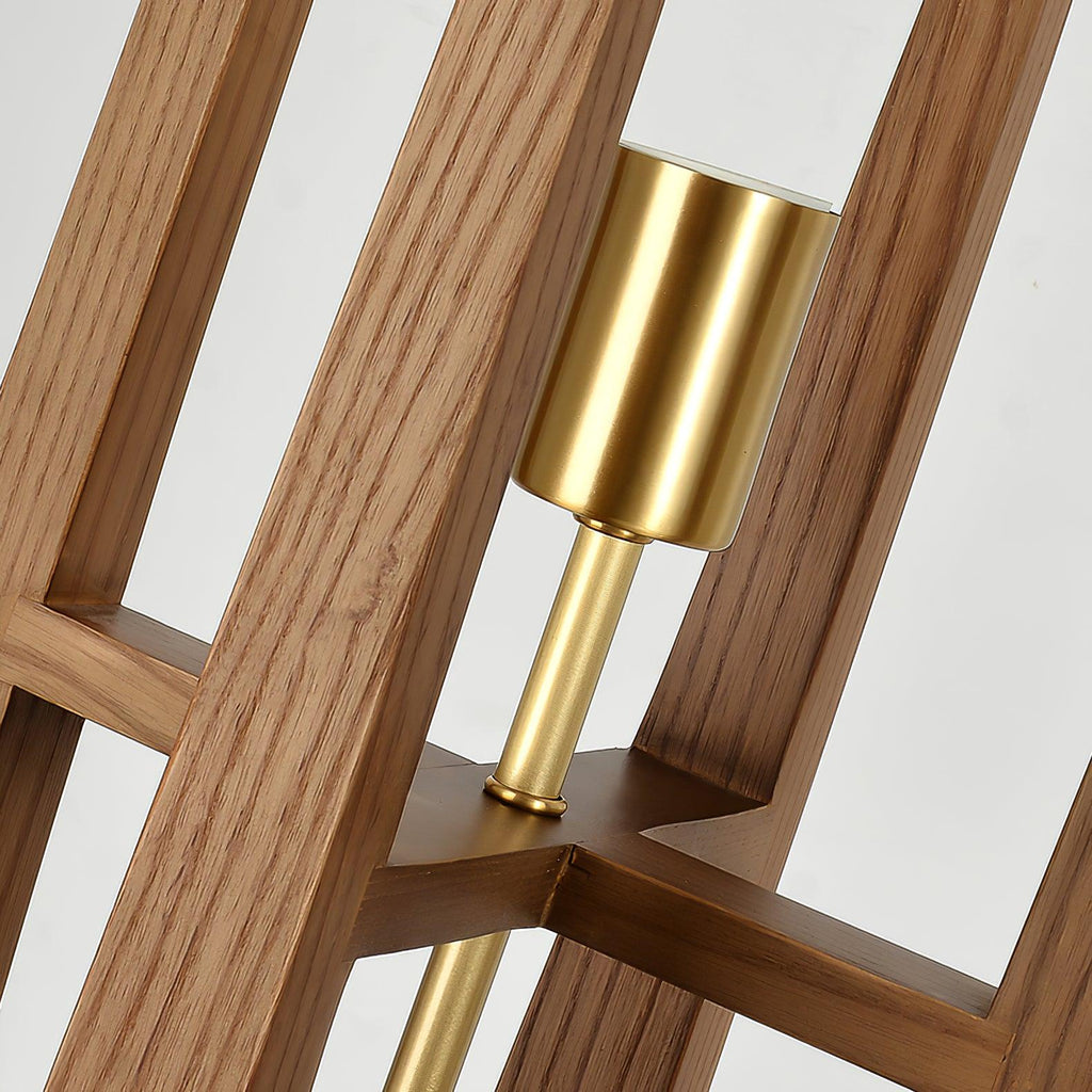 Ash Wood Fabric Floor Lamp