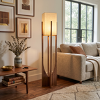 Ash Wood Fabric Floor Lamp