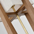Ash Wood Fabric Floor Lamp