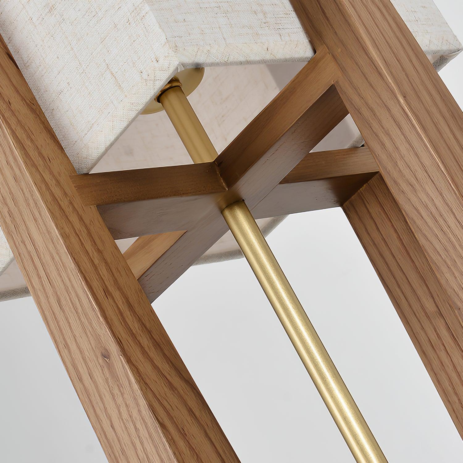 Ash Wood Fabric Floor Lamp
