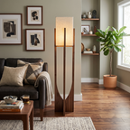 Ash Wood Fabric Floor Lamp