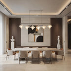 Modern Star Art Glass Linear Chandelier in Elegant Interior Setting