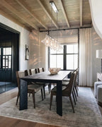 Modern Star Art Glass Linear Chandelier in High Ceiling Living Space