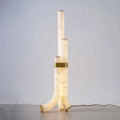 Modern Organic Curved Alabaster Floor Lamp Studio Display