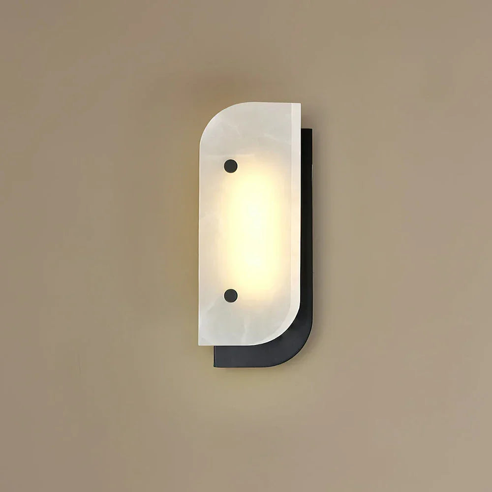 Asymmetrical Elaris Alabaster Wall Lamp