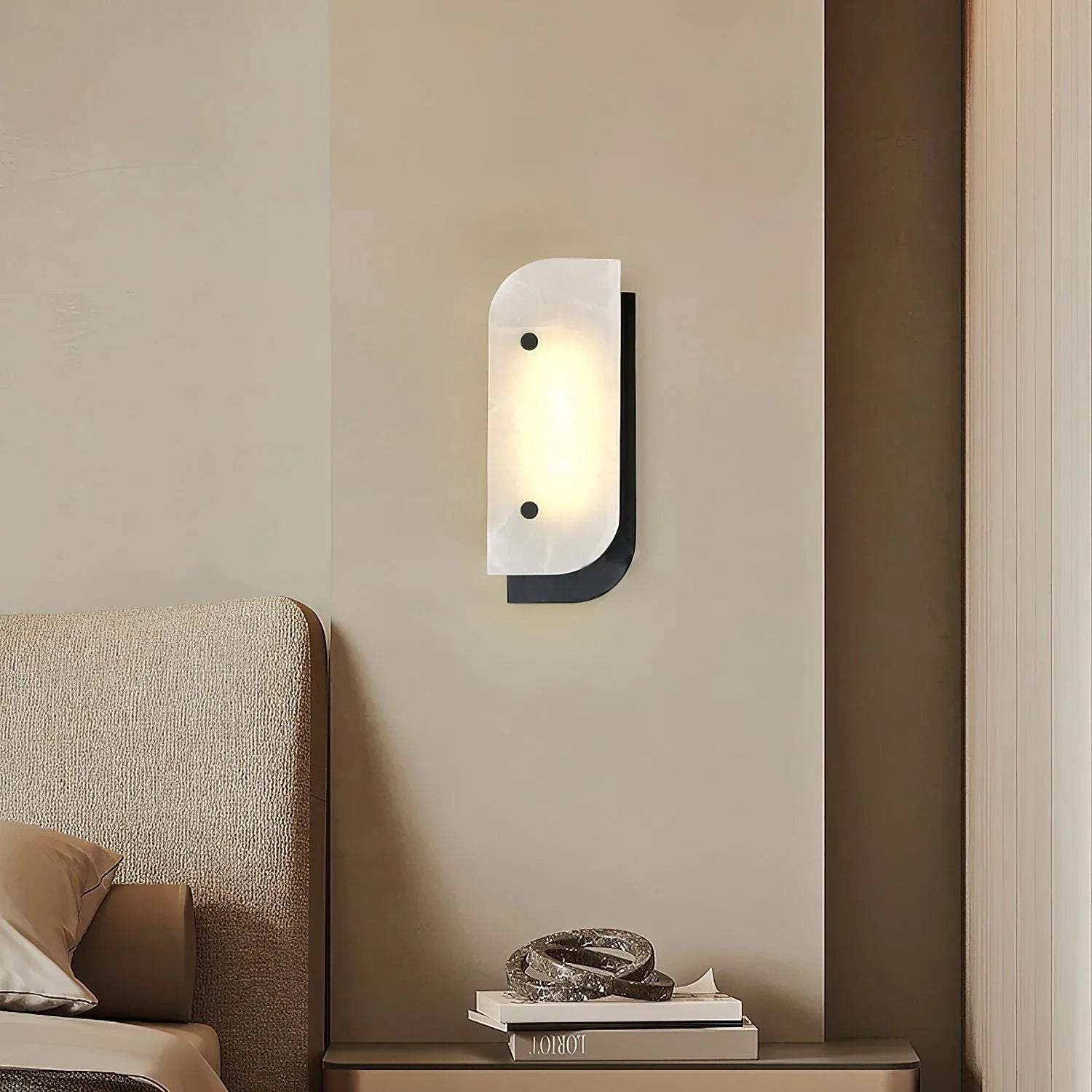 Asymmetrical Elaris Alabaster Wall Lamp