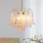 Athena Pastel Glass Petal Chandelier