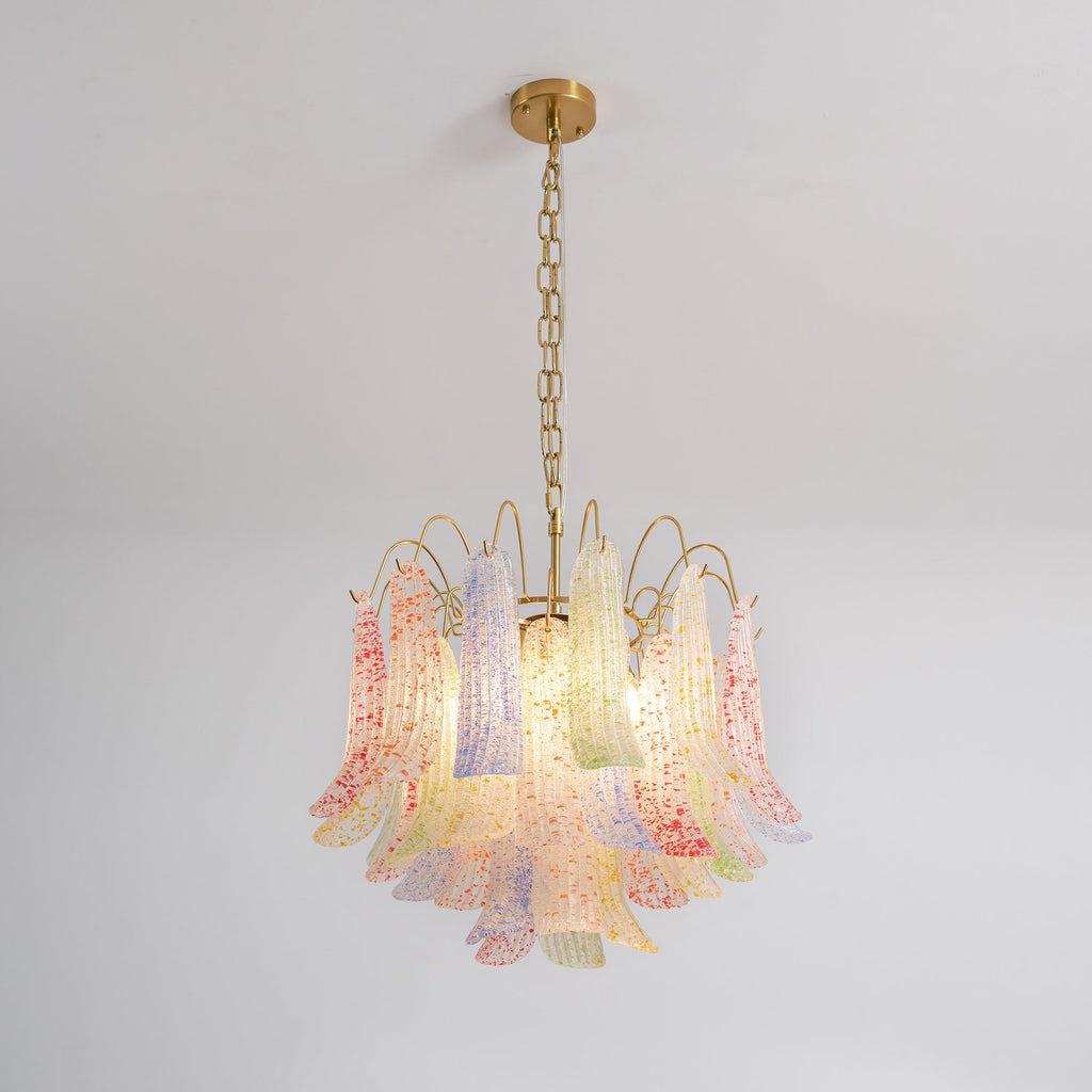 Athena Pastel Glass Petal Chandelier