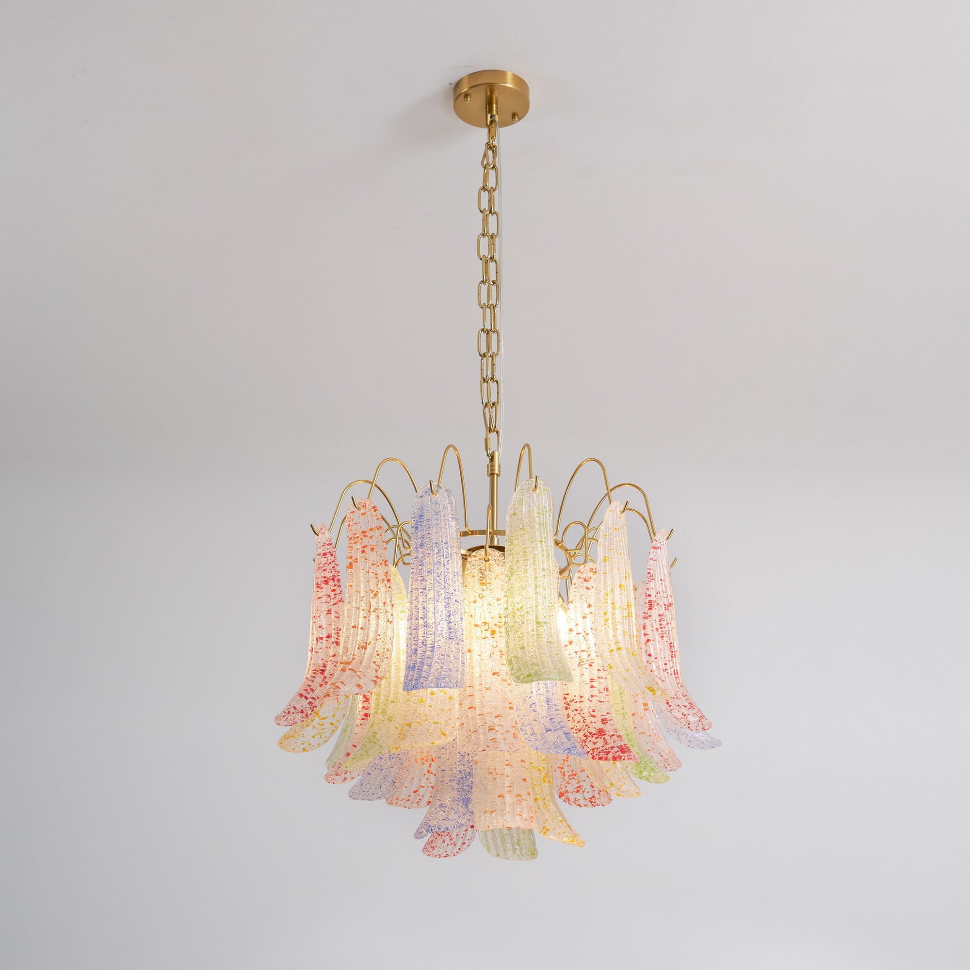 Athena Pastel Glass Petal Chandelier