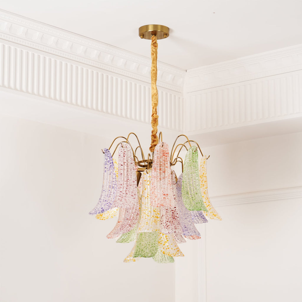 Athena Pastel Glass Petal Chandelier