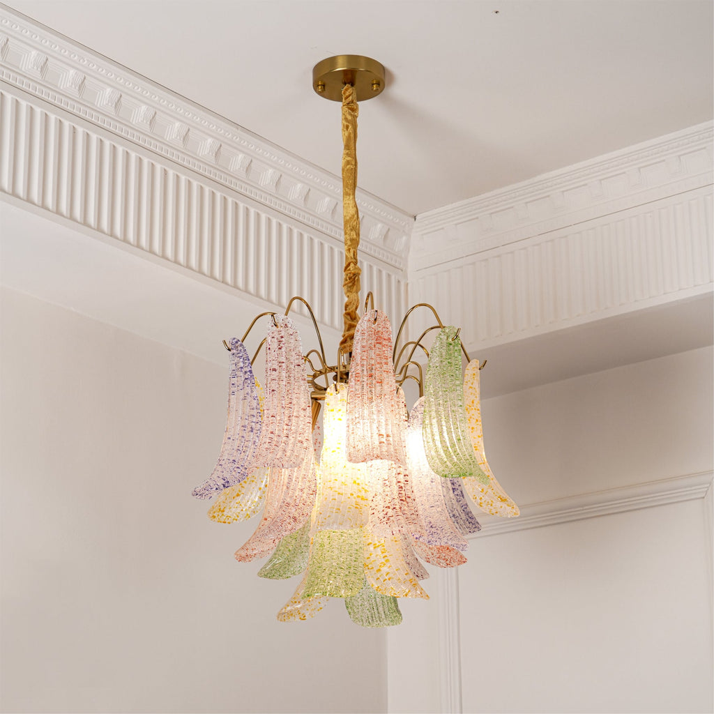 Athena Pastel Glass Petal Chandelier