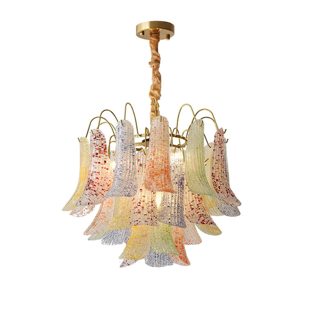 Athena Pastel Glass Petal Chandelier