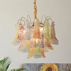Athena Pastel Glass Petal Chandelier