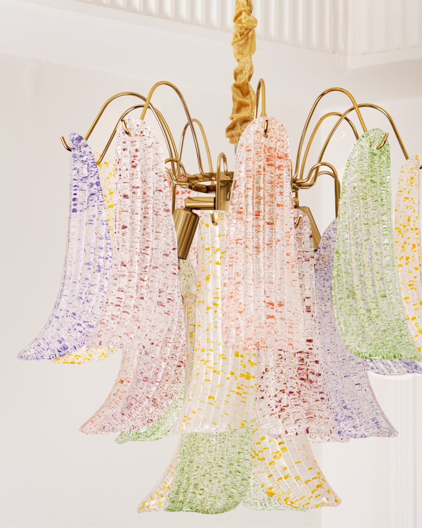 Athena Pastel Glass Petal Chandelier