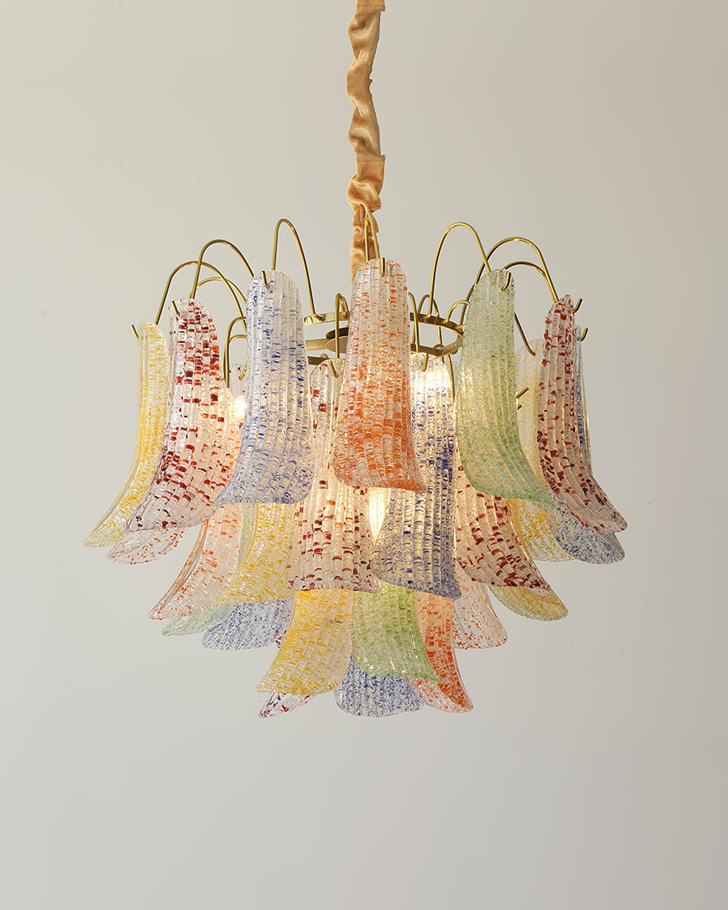 Athena Pastel Glass Petal Chandelier
