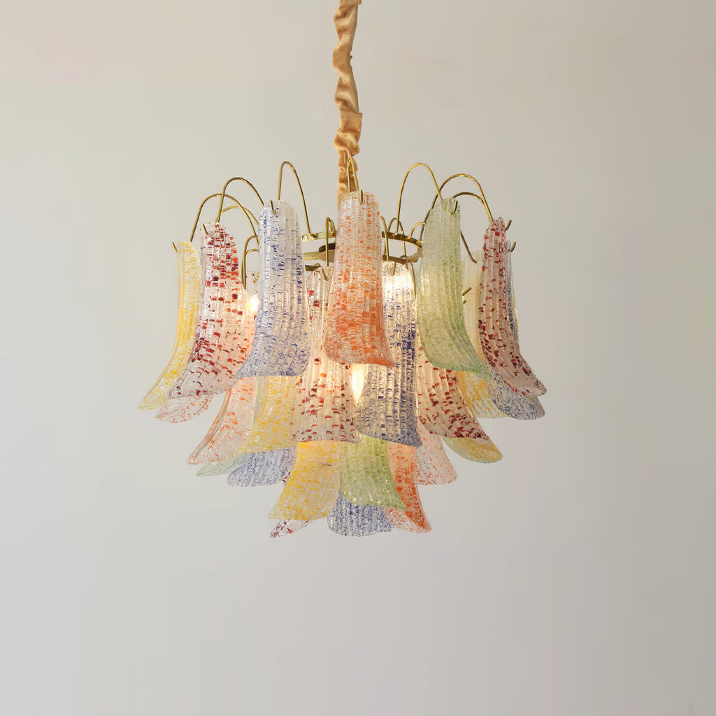 Athena Pastel Glass Petal Chandelier