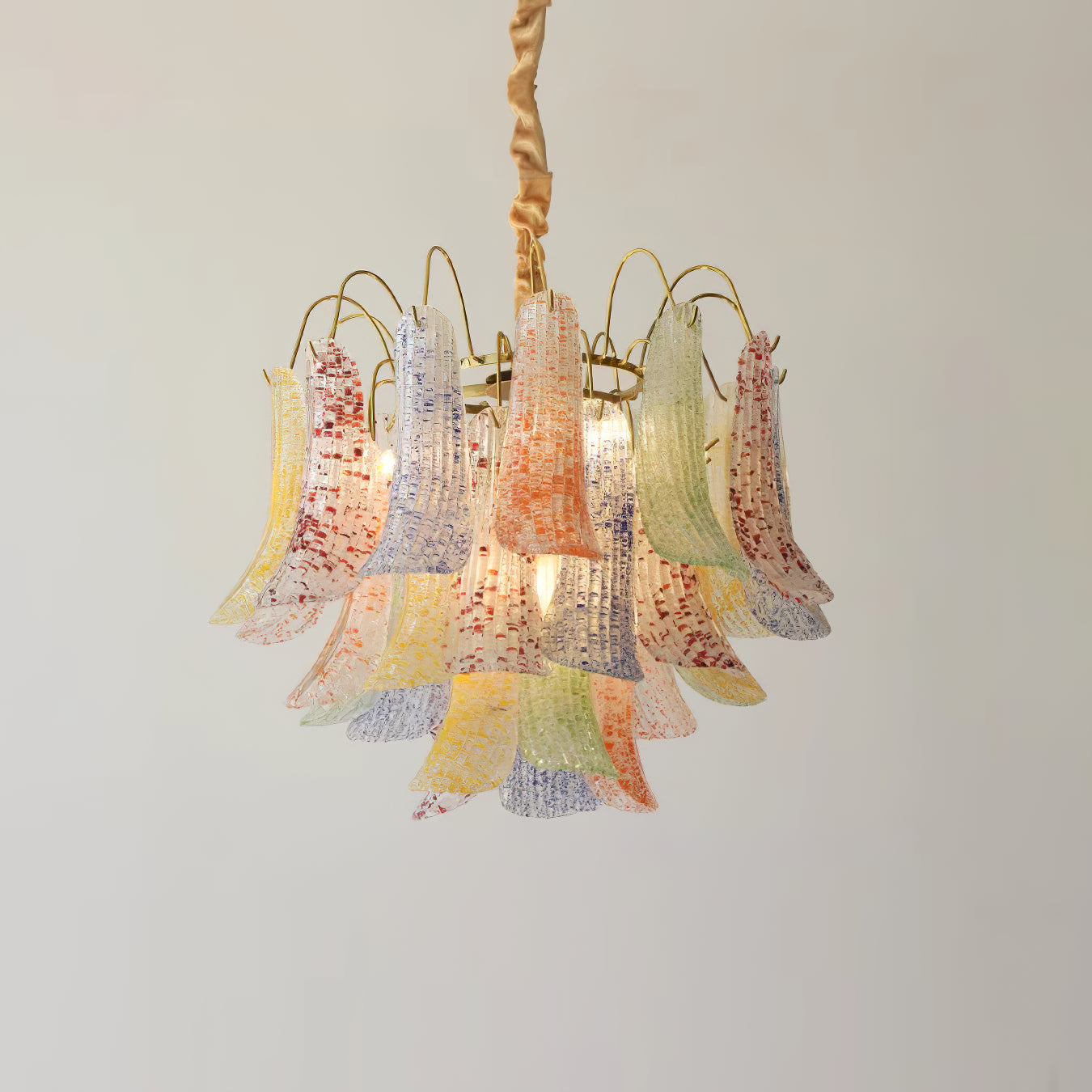 Athena Pastel Glass Petal Chandelier