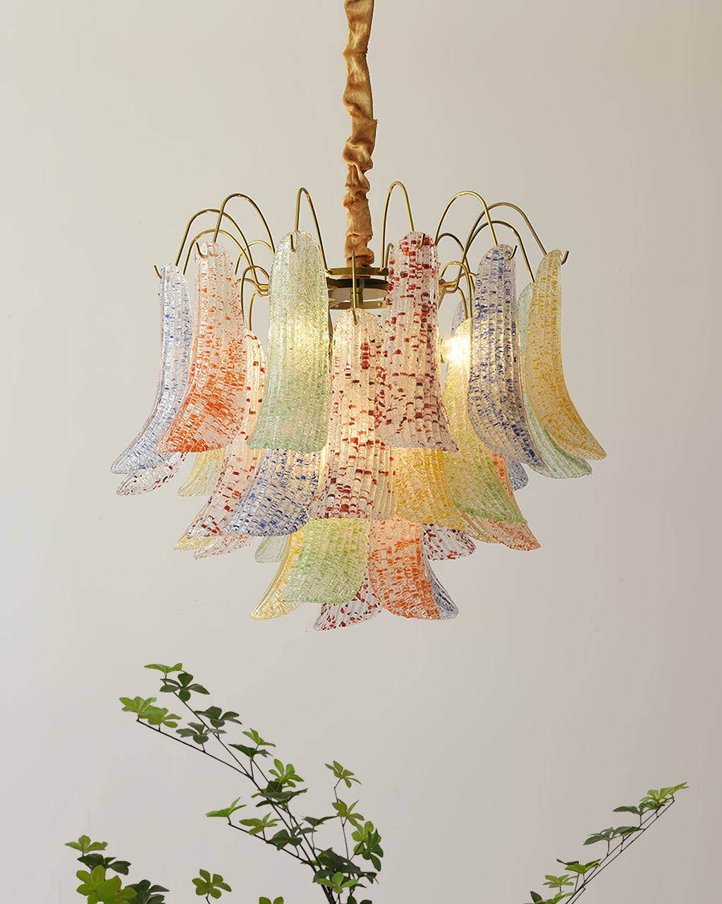 Athena Pastel Glass Petal Chandelier