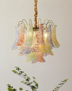 Athena Pastel Glass Petal Chandelier