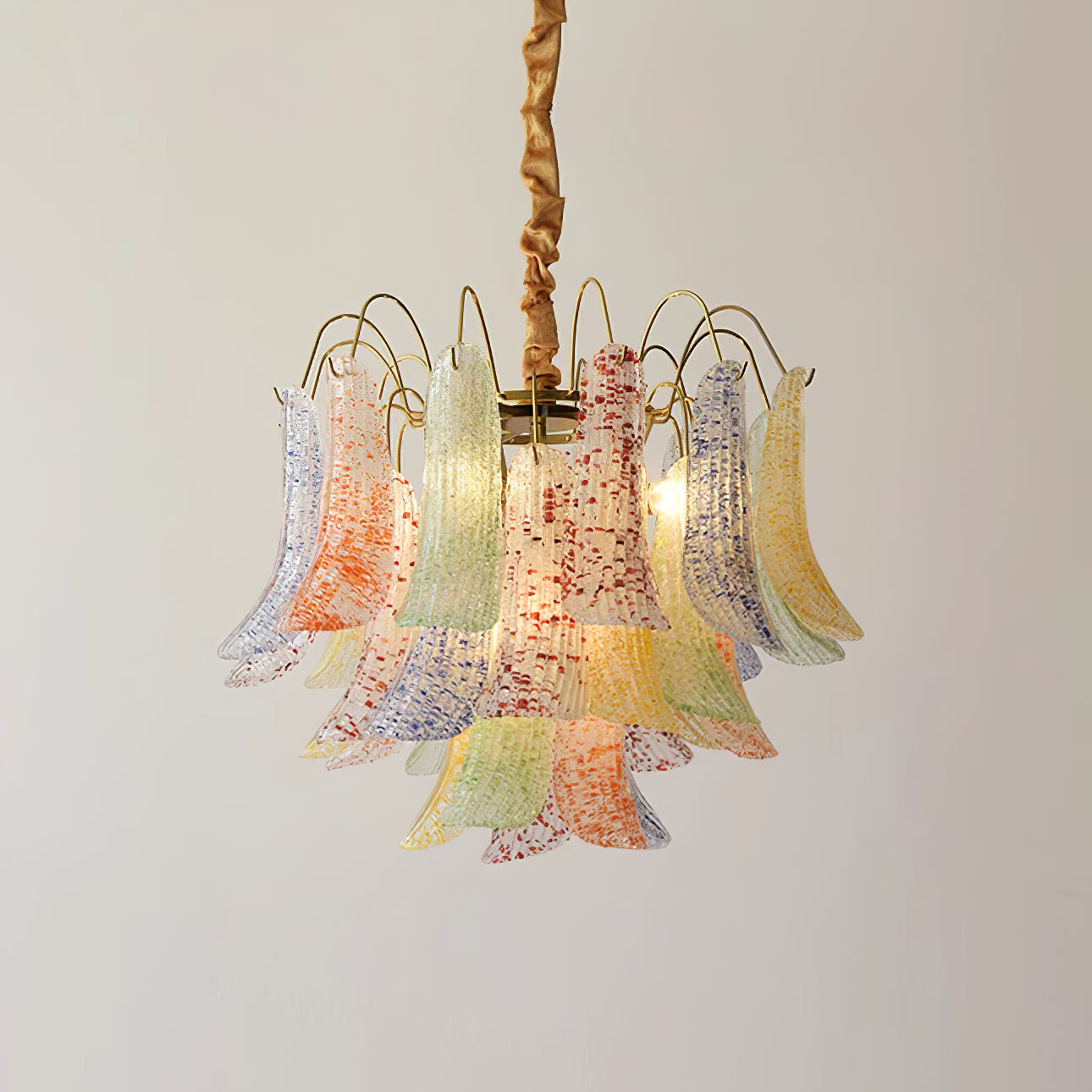 Athena Pastel Glass Petal Chandelier