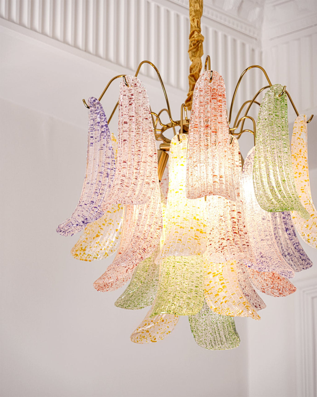 Athena Pastel Glass Petal Chandelier