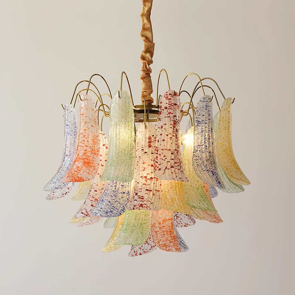Athena Pastel Glass Petal Chandelier