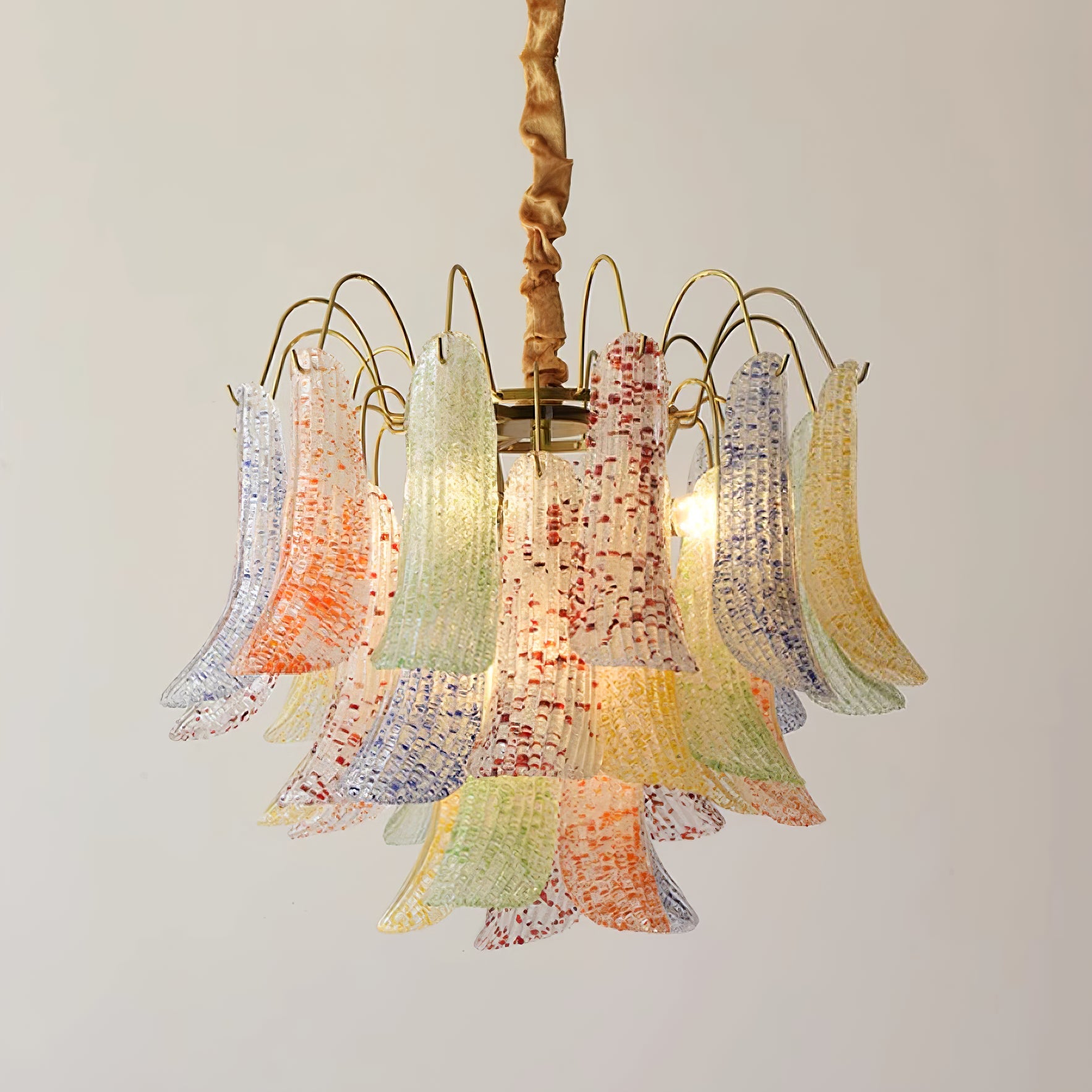 Athena Pastel Glass Petal Chandelier