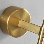 Close Up View of Brass Wall Mount Base and Extension Arm