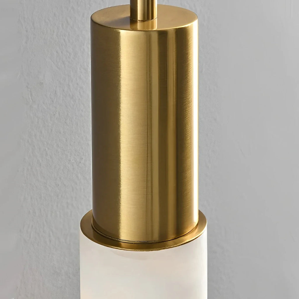 Close Up View of Brass Top Hardware and Alabaster Tube Connection