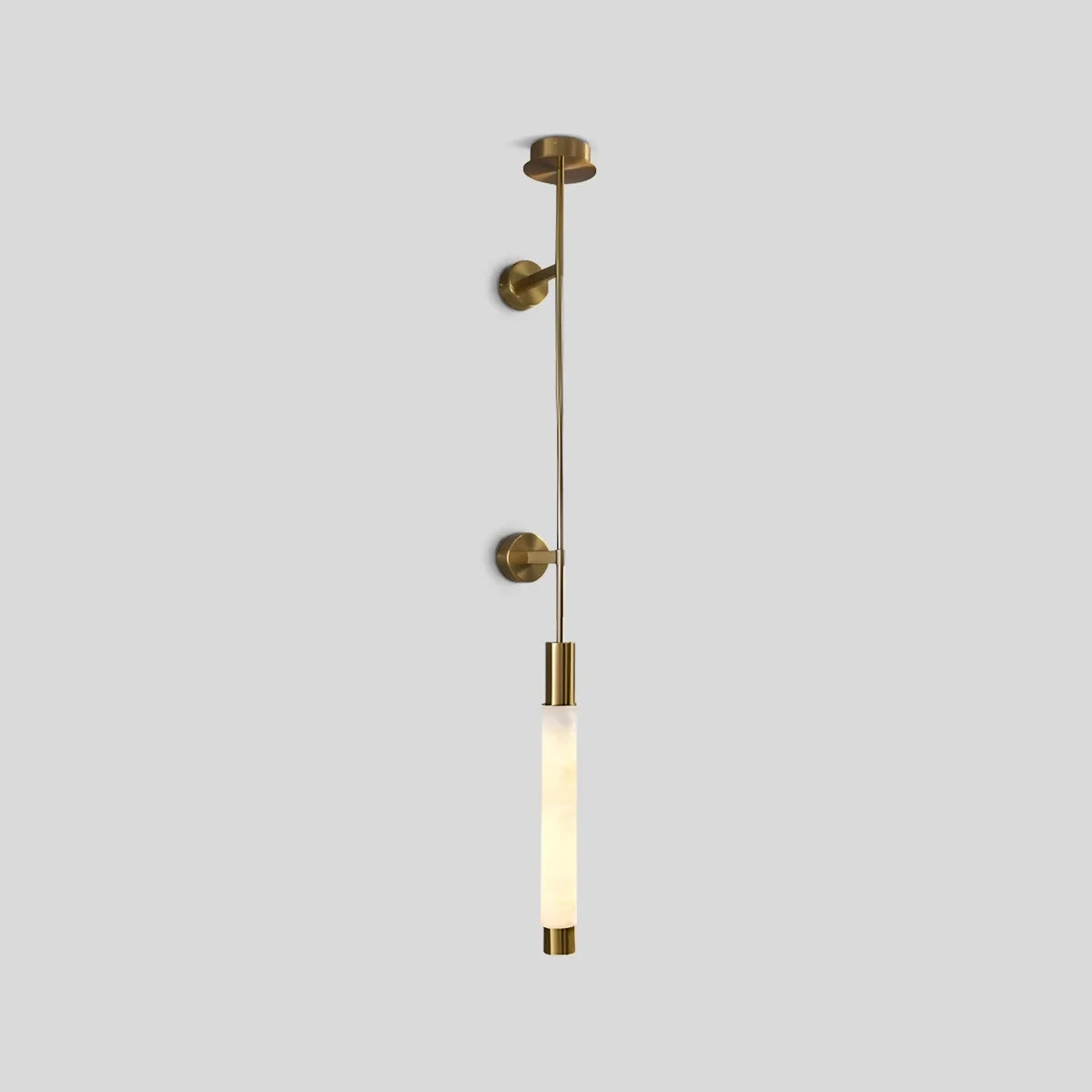Illuminated Modern Multi-Tier Alabaster Wall Sconce with Brass Finish