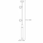 Modern Alabaster Multi-Tier Wall Sconce Line Art Dimension Diagram