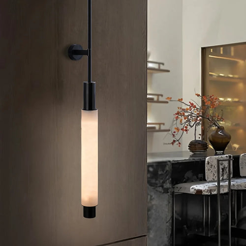 Modern Alabaster Art Glass Wall Sconce in Contemporary Interior