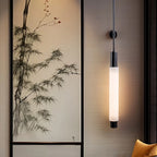 Modern Alabaster Art Glass Wall Sconce in Zen Interior Design