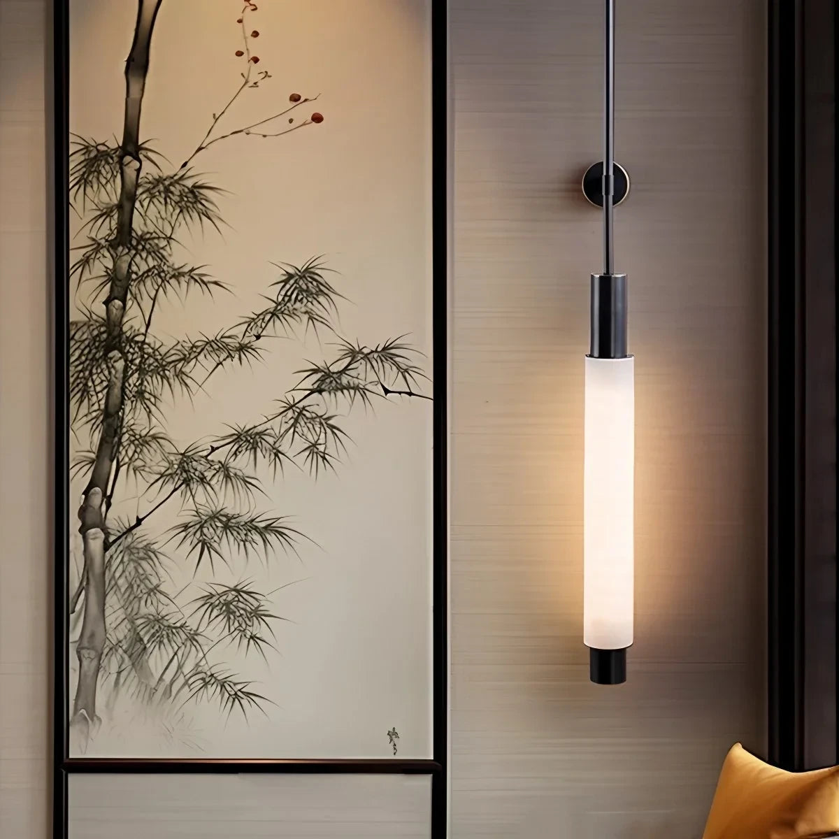 Modern Alabaster Art Glass Wall Sconce in Zen Interior Design