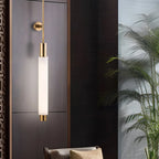 Modern Convertible Alabaster Pendant and Wall Light in Luxury Setting