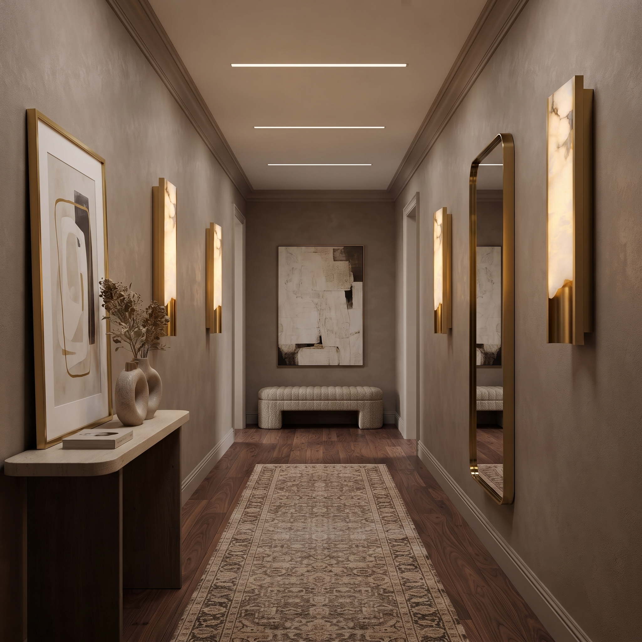 Aura Linear Alabaster Sconce