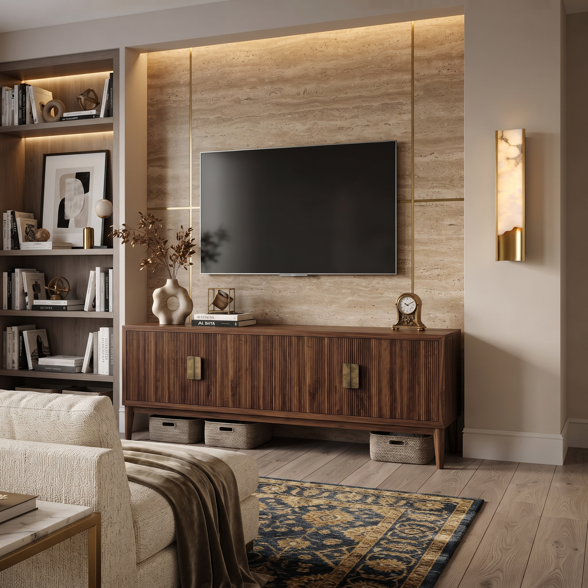 Aura Linear Alabaster Sconce