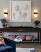 Modern Double-Light Wall Sconce Over Hallway Console Table