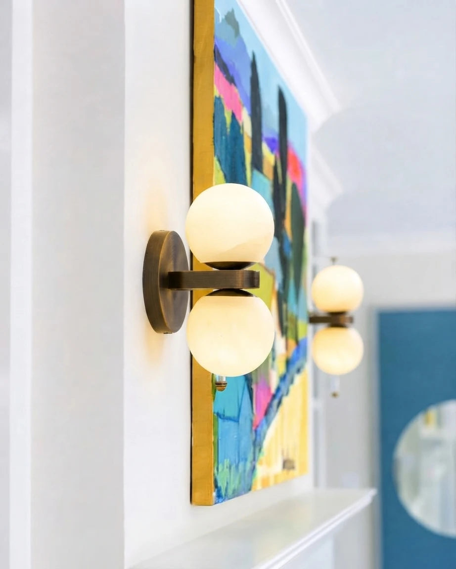 Modern Art Glass Wall Sconce in Hallway Setting