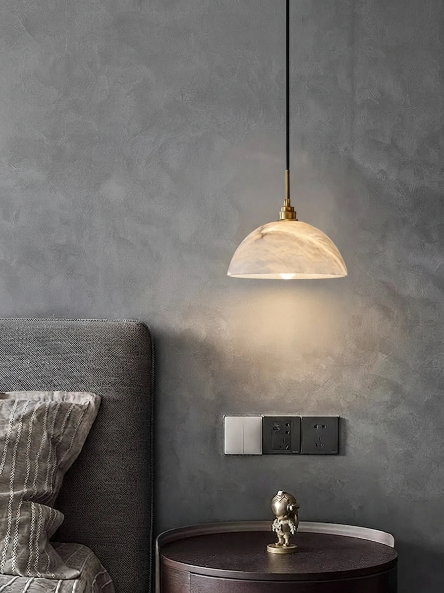 Modern Art Glass Pendant Light in Bedroom Setting
