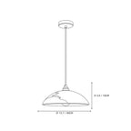 Modern Dome Alabaster Art Glass Pendant Light Line Art Dimension Diagram