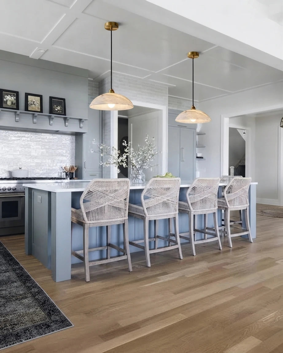 Modern Pendant Lights Over Kitchen Breakfast Bar