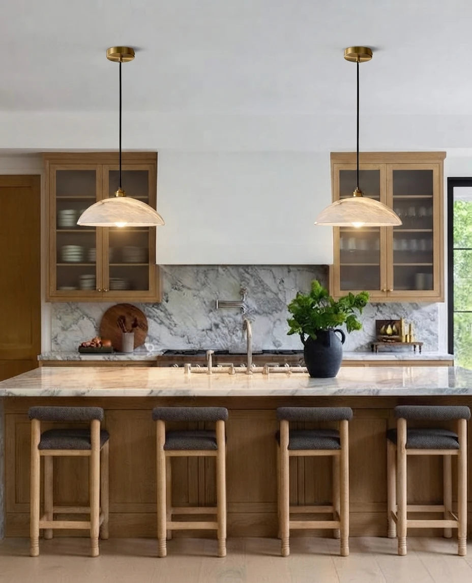 Modern Dome Pendant Lights in Kitchen Interior