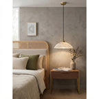 Modern Alabaster Art Glass Pendant Light in Master Bedroom
