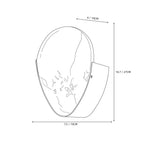 Modern Oval Alabaster Art Glass Wall Sconce Line Art Dimension Diagram